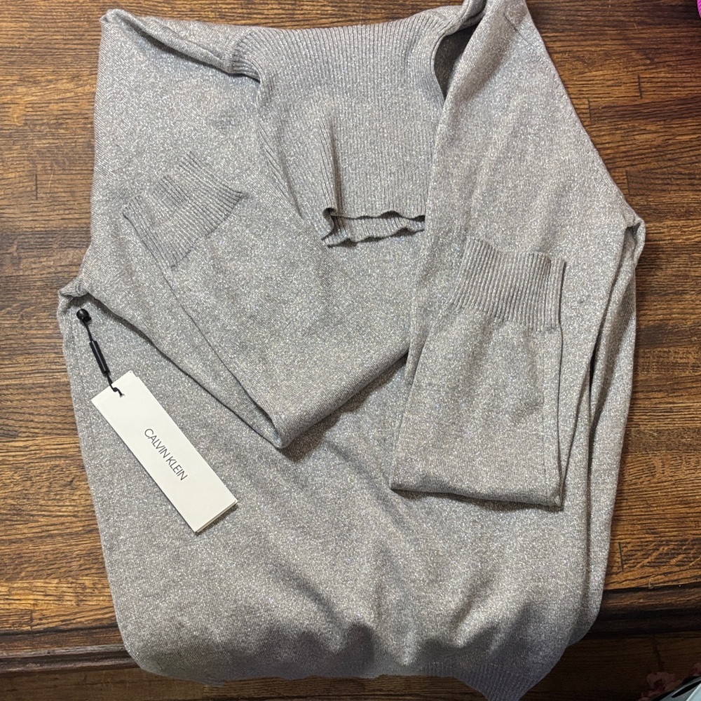Calvin Klein Heathered Gray Knit Top